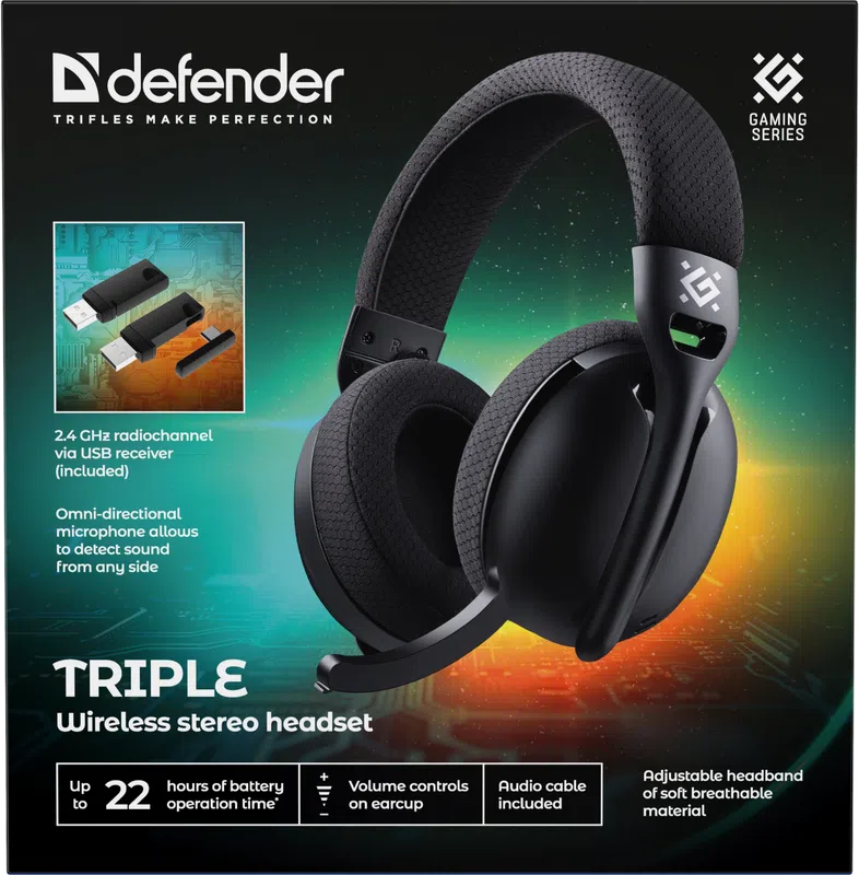 Defender - Wireless stereo headset Triple