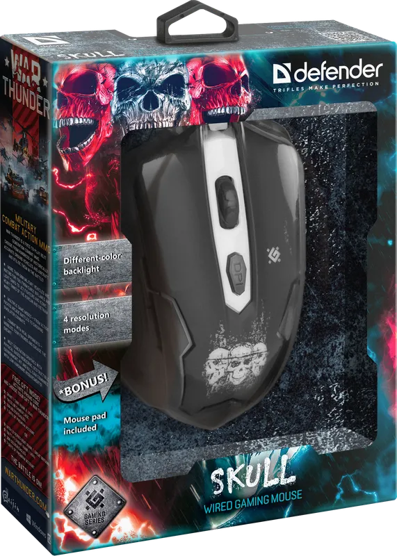 Defender - Wired gaming mouse Skull GM-180L
