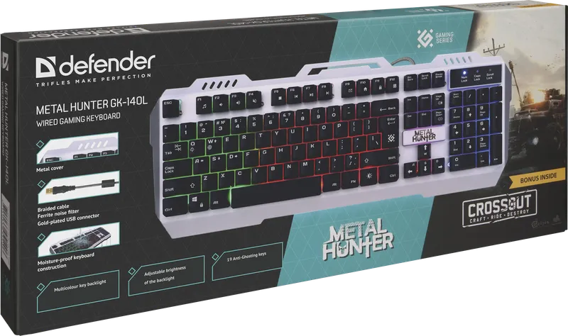Defender - Wired gaming keyboard Metal Hunter GK-140L
