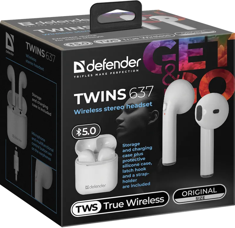 Defender - Wireless stereo headset Twins 637
