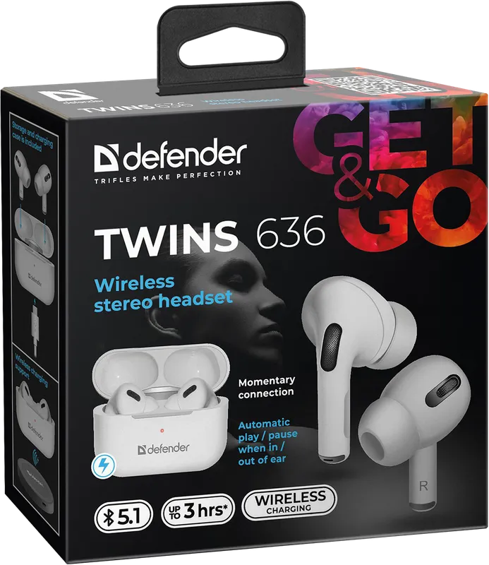 Defender - Wireless stereo headset Twins 636