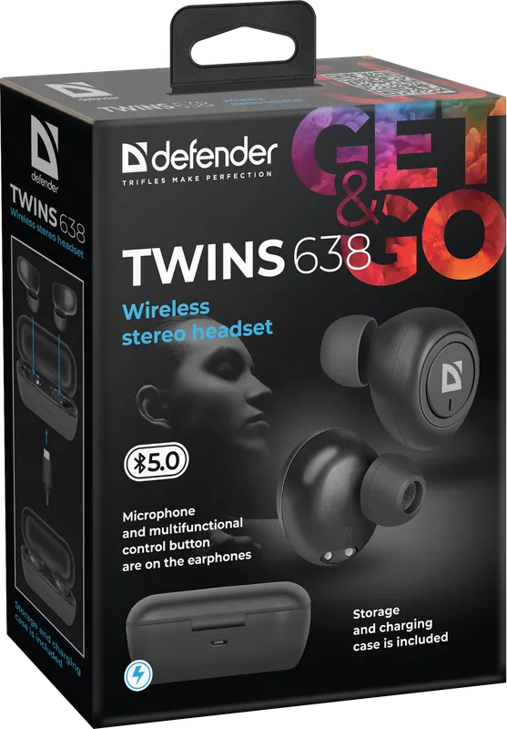 Defender - Wireless stereo headset Twins 638