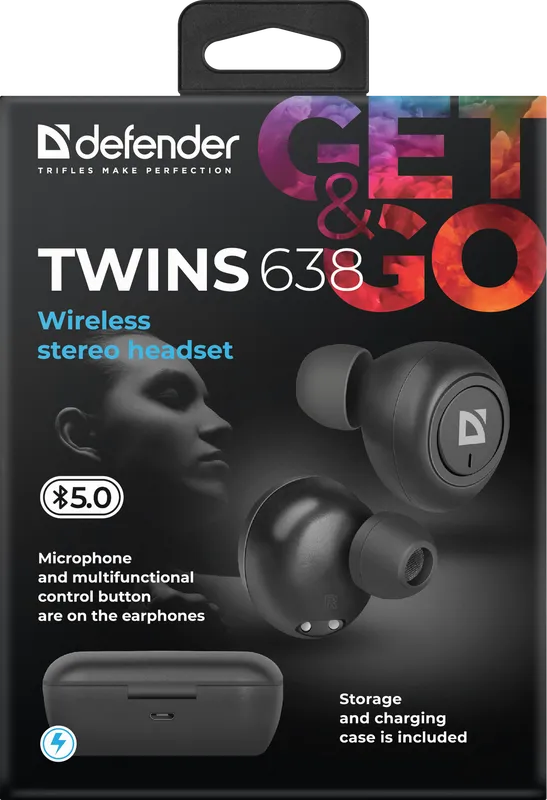 Defender - Wireless stereo headset Twins 638