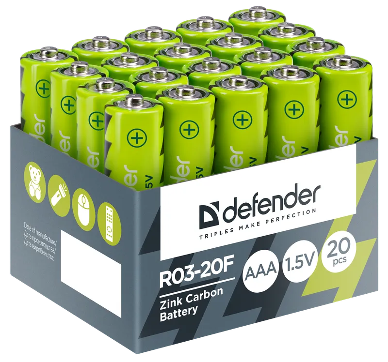 Defender - Zink Carbon Battery R03-20F