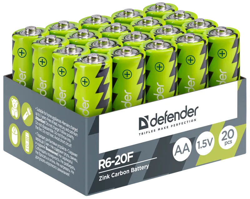 Defender - Zink Carbon Battery R6-20F