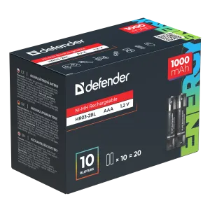 Defender - Rechargeable battery HR03-2BL 1000 mAh