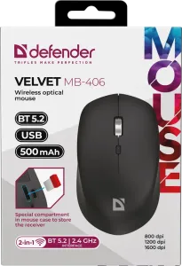 Defender - Wireless optical mouse Velvet MB-406