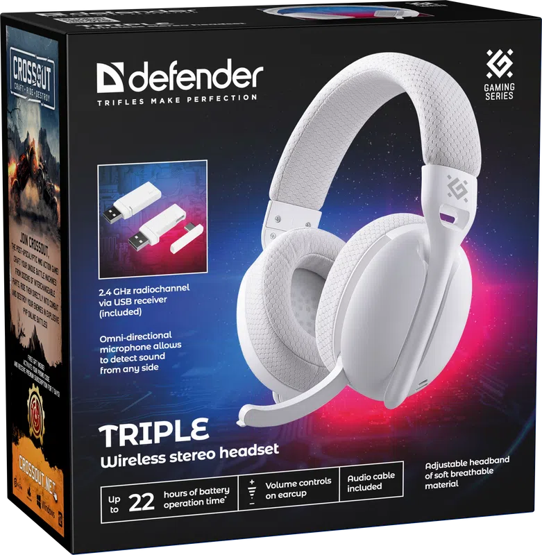 Defender - Wireless stereo headset Triple