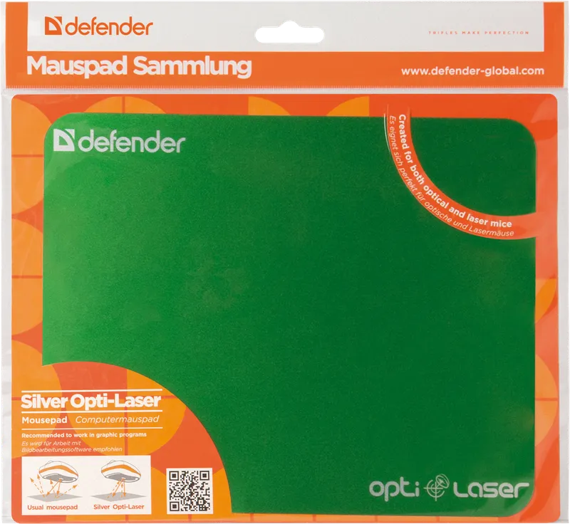 Defender - Mouse pad Silver opti-laser