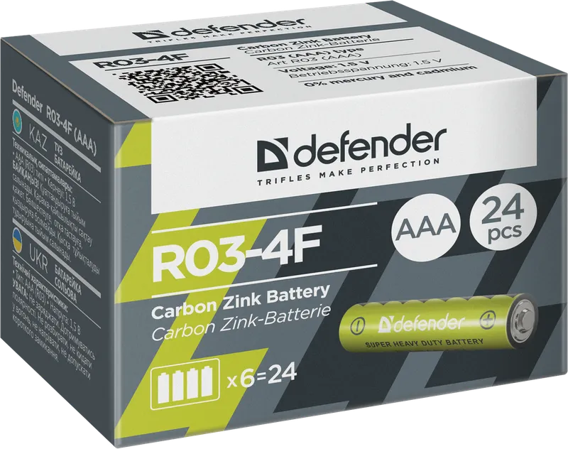 Defender - Zink Carbon Battery R03-4F