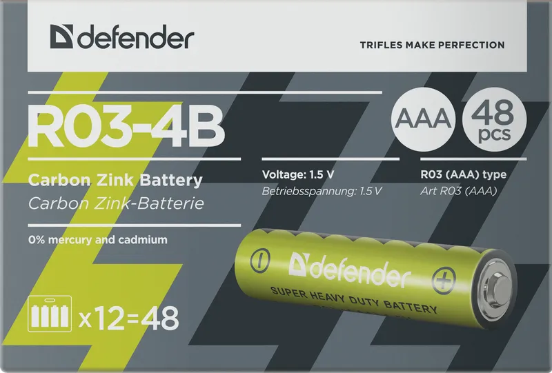 Defender - Zink Carbon Battery R03-4B