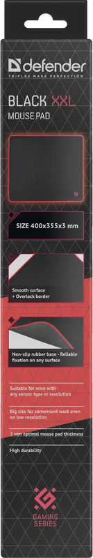 Defender - Gaming mouse pad Black XXL