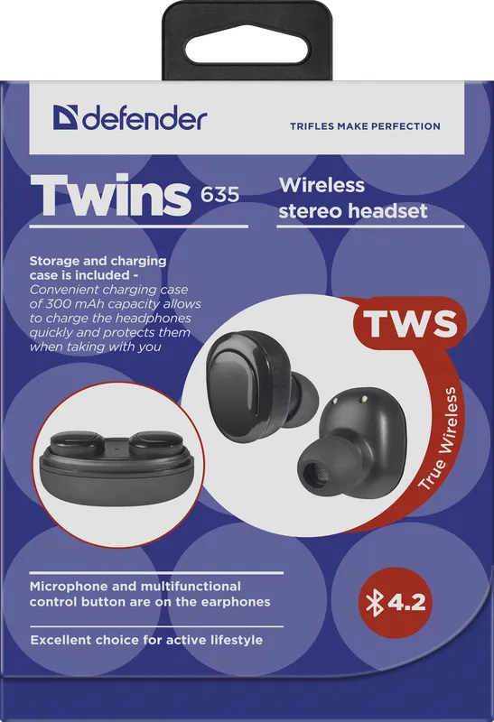 Defender - Wireless stereo headset Twins 635