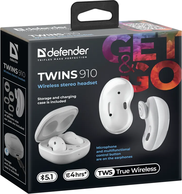 Defender - Wireless stereo headset Twins 910