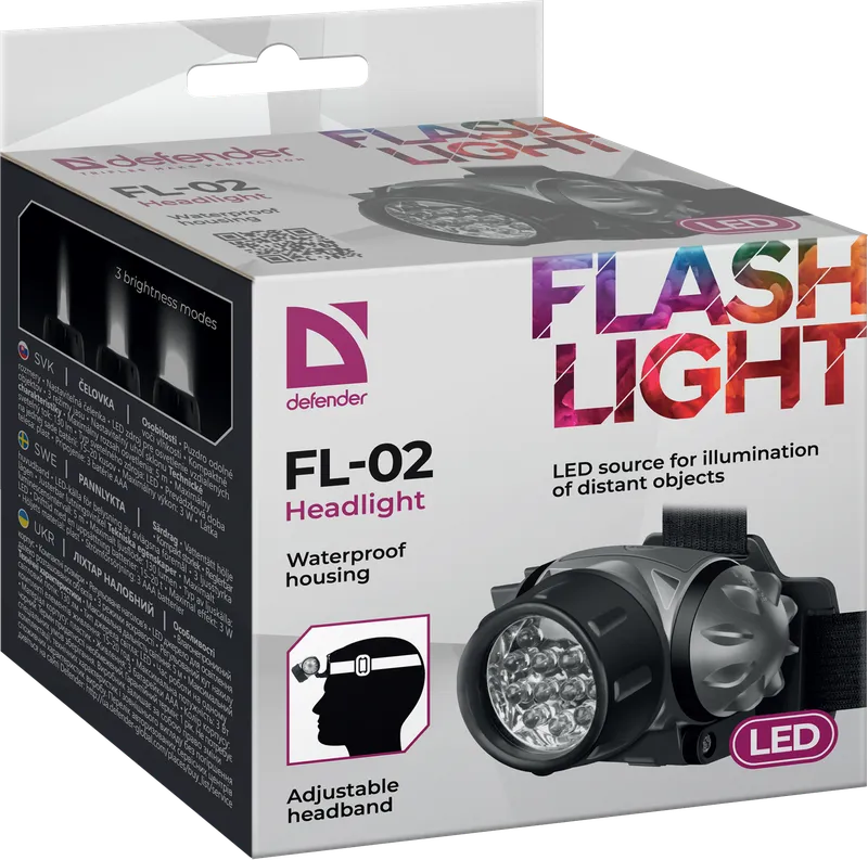 Defender - Headlight FL-02, LED, 3 modes