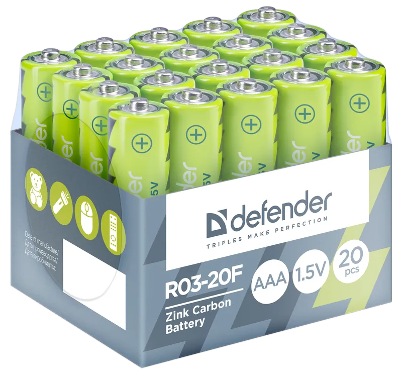 Defender - Zink Carbon Battery R03-20F